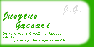 jusztus gacsari business card